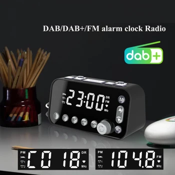Skaitmeninis Laikrodis-Žadintuvas, DAB/FM Radijo Atsarginės Dual Signalo Parametrus Jumbo Ekranas, Elektroninis Stalinis Laikrodis su Snaudimo Funkcija
