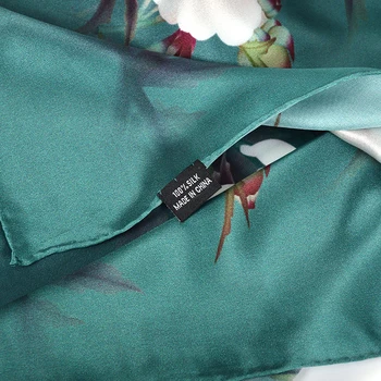 BYSIFA Naujas Prabangus Gryno Šilko skara Skara Moterų Tamsiai Žalia Gėlių Ilgi Šalikai Mados Prekės ženklo Šilko Kaklo Šaliką Foulard 175*52cm