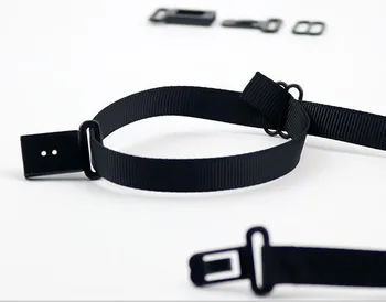 50 rinkinių, plastiko Aparatūros Rinkiniai reguliuojamas juostos priedai juodos sąsagos & kabliukai akis, nustatyta peteliškę clip 