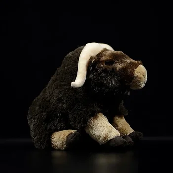 Pliušinis žaislas įdaryti lėlės gyvūnų imitavimo modelį Ovibos moschatus Muskox Muskuso Jautis gimtadienio dovana 1pc