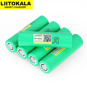 10VNT Liitokala 18650 2500mah INR1865025R 20A išleidimo ličio baterijos elektroninių cigarečių baterijos 18650 25R už 2019