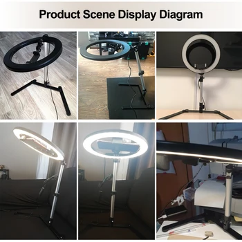 26cm/10inch Žiedas Lempa LED Selfie Šviesos Žiedas Su mobiliojo Telefono Turėtojas Stovėti Kamera Studija Užpildykite Šviesa 
