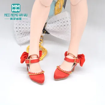 Mini lėlės batai tinka 28-30cm blyth Azone OB23 OB24 mados lankas aukšti kulniukai, Rožinė, balta, juoda, raudona