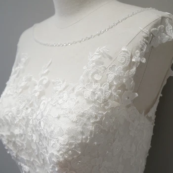 Fansmile Naujas Vestido De Noiva Balta Lace A-Line Wedding Dress 