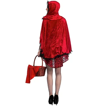 Umorden Purim Šventės Šalies Halloween Kostiumai Moterims Pasakos Gotikos Little Red Riding Hood Kostiumas Cosplay Suaugusiųjų S-XL