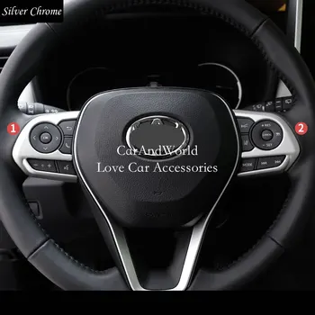 ABS Anglies Pluošto Lipdukas Toyota RAV4 RAV 4 2019 2020 Vairas Rėmo Apima Mygtuką Apdailos Auto Interjeras Automobilių Reikmenys