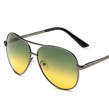 XojoX Vyrų Poliarizuoti Akiniai nuo saulės Dieną Naktinio Matymo Vairavimo Saulės akiniai Anti-Glare Akiniai Geltona Žalia Objektyvas Retro Akiniai