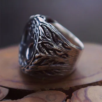 Nerūdijančio Plieno Gyvybės Medis Signet Žiedas Mens Infinity Yggdrasil Amuletas, Žiedai, Papuošalai, Dovana