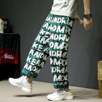 Hip-Hop Kelnės, vyriškos Mados Laiškai Spausdinami Atsitiktinis Poilsiu Kelnės Vyrams Streetwear Sweatpants Vyrai Laisvi Tiesios Kelnės M-5XL