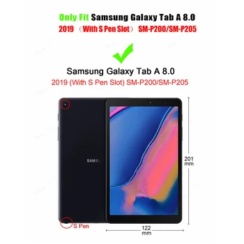 GZERMA Dangtelis Skirtas Samsung Galaxy Tab 8 2019 Atveju S Pen Tablet Versiją Funda Galaxy Tab 8.0 2019 Atveju Vaikai SM-už p200 SM-P205