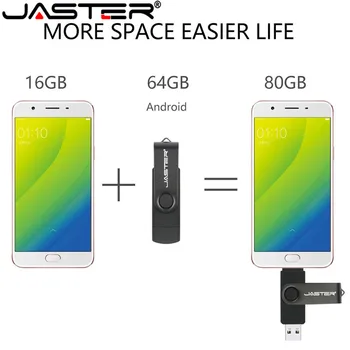 JASTER USB 2.0 klientas LOGOTIPĄ 2 in 1 OTG Pendrive 8GB 16GB 32GB Memory Stick Flash Pen Ratai OTG Pen drive USB atmintinė dovanų