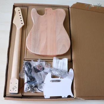 TL elctric gitara kūno rinkinys su visais priedais okoumé medienos kūno klevas ST kaklo nebaigtas projektas 