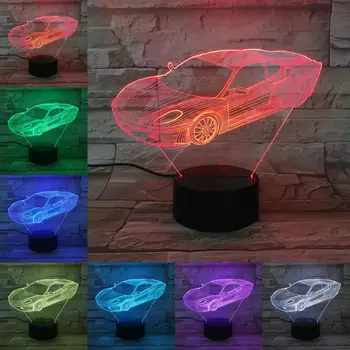 Kietas Vyras, Automobilių Sporto 3D Lempos Naktį Šviesos diodų (LED) Lemputę Daugiaspalvis 