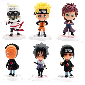 19 Kartos Mielas Anime Naruto 8cm PVC Garažas Kit Modelis, Pilnas Komplektas Lėlės Mielas Naruto Sasuke Kakashi Dovana Veiksmų Skaičius, žaislų žaidimas