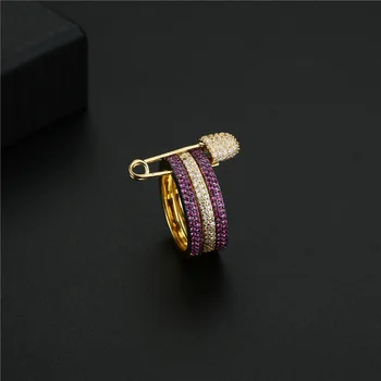 2020 naujas 18K trijų žiedų spalva pin deimanto žiedas kūrybinių mados dizaino temperamentas moterų prekės papuošalai išskirtinį žavesį