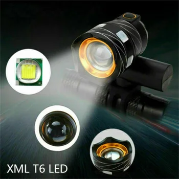 T6 LED MTB Priekiniai+Galiniai Nustatyti 15000LM, Dviračių Žibintai, Dviračių Priekiniams USB Įkrovimo