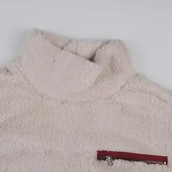 Moterys, Purus Vilnos Marškinėlius Megztinis Žiemą Atsitiktinis Golfo Užtrauktukas Moterų Hoodies Prarasti Šiltas, Minkštas Kieto Moterų Viršūnių Megztinis