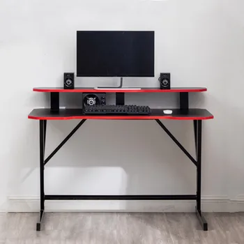 Kompiuterio LaptopTable Modernaus Stiliaus Kompiuterio Stalas su 2 Pakopų Lentyna Žaidimų Stalas Rašyti Lentelė Home Office Studijuoja Kambarį