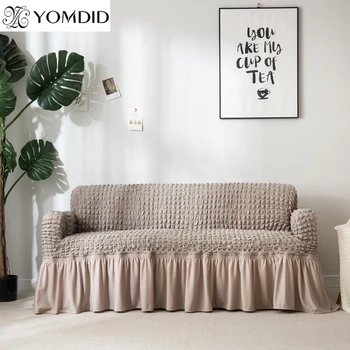 Elastinga sofa cover 3D pledas slipcover universalus sofos apima su elegantiškas sijonas už gyvenamasis kambarys sofos, sofa-dekoras su porankiu