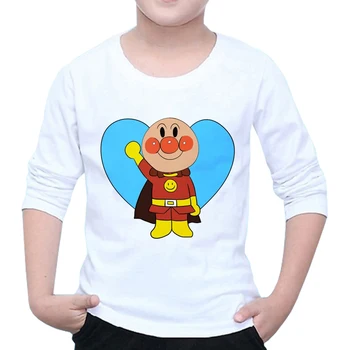 Anpanman Spausdinti Vaikas Berniukams ilgomis Rankovėmis Viršūnes Kūdikių Bamblys Anpanman Drabužių Animaciją Super Duonos Mergaitės Berniukai T-shirt Z51-2