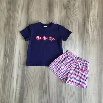 Kūdikis, berniukas, vasarą apranga berniukai žuvų marškinėliai pledas šortai baby vaikų mielas drabužiai