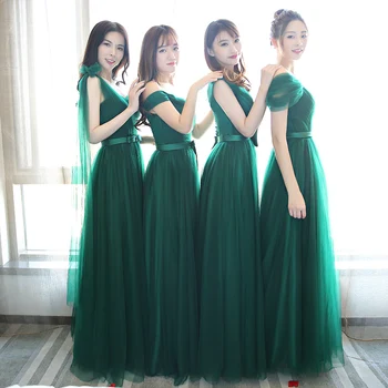 Nemokamas pristatymas nauja Nauja Smaragdas bridesmaid dresses Ilgai vestuvės dress