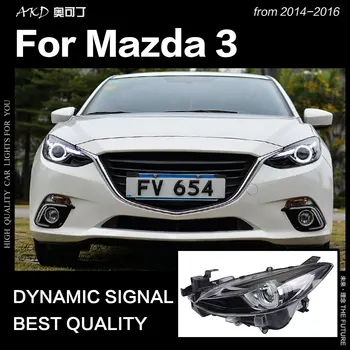 AKD Automobilių Optikos dėl Mazda 3 Žibintai-2016 M. Mazda3 Axela LED Žibintai LED DRL Hid Žibintas Angel Eye Bi Xenon Priedai