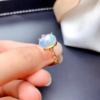 3ct Gamtos opal moteris žiedų keitimas 925 sidabro įtraukti sertifikatą Auksą, Padengtą gražus žiedas