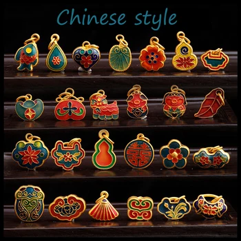 Originalaus dizaino Kinijos kultūra porceliano emalio amatų pakabukas unikalus senovės aukso meistriškumo prabanga žavesio sidabro papuošalai