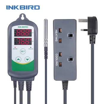 Inkbird ITC-308S UK Plug Šildymo ir Aušinimo Temperatūros Reguliatorius, Signalizacijos Sistemos, Priemonės, skirtos Šiltnamio efektą sukeliančių Terariumai Temp. Kontrolės