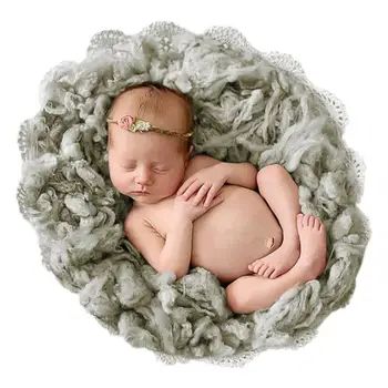 Vilnos Fotografijos Rekvizitai Naujagimių Grynos Vilnos Užpildu Pagalbiniai Modeliavimo Kilimėlis Minkštas Mados Kūdikių Pagalvėlės Kūdikio Fotografija Prop