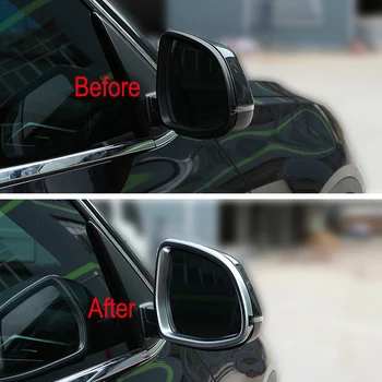 Šoniniai galinio vaizdo Išoriniai Veidrodžiai Dangčio Rėmo Apdaila Rinkiniai Lipdukai BMW X5 f15 X6 f16 Automobilių Optikos Reikmenys-2018 m. ABS Chrome