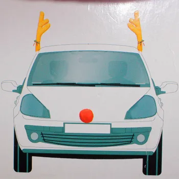 2 Ragų + 1 nosį Mielas Nosies Ragų Kostiumas Nustatyti Ragų Ir Raudonos Nosies Kalėdų Automobilių Papuošimai