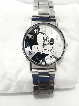 Mickey Moterų Laikrodžiai Turas Dail Prabangus Sidabro Laikrodis Reloj Klasikinis Atsitiktinis Lydinio Mados Atsitiktinis Kvarcinis Laikrodis prabanga