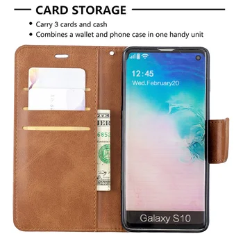 Verslo Odos Flip Case For Samsung Galaxy Note20 S10 S20 E S8 S9 Plus Kortelės Turėtojas Telefono Dangtelis S10 A20 A50 A70 A8 2018