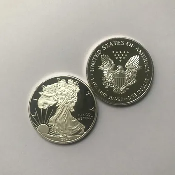 5 Vnt nemagnetiniai Laisvės 2020 Ženklelis statula sidabro Padengtą 40 mm Gyvūnų ealge suvenyrų monetų lašas laivybos priimtina monetos