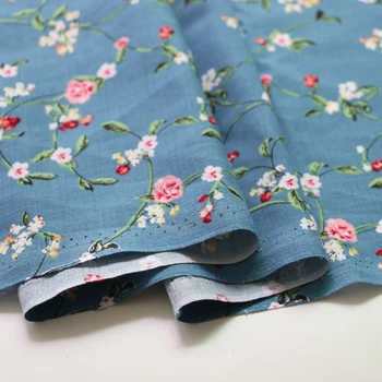 100cm*140cm Retro Audinio Suknelė Minkštas Viskozės Tekstilės Gėlių Mėlyna Pilka