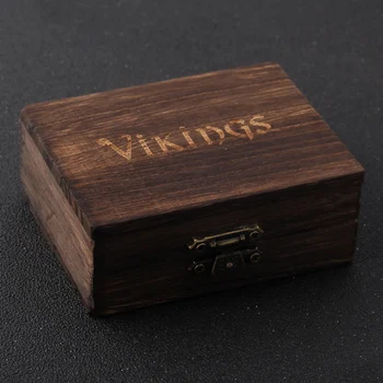 Naujas Atvykimo Geležies spalva Vikingai Bangle su medinėje dėžutėje kaip dovaną