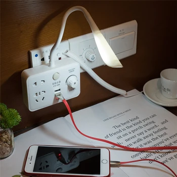 Dual USB Įkroviklis Adapteris Įkrovimo Lizdas, Maitinimo Lizdas su nakties šviesos lentelė šviesos lempa, Pažangi konvertavimo plug