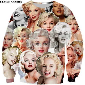 Mados palaidinukė hoodies Marilyn Monroe Juokinga kailis Viršūnes vyrų, Moterų atsitiktinis megztinis ilgomis rankovėmis Drabužius Hipster didelio dydžio