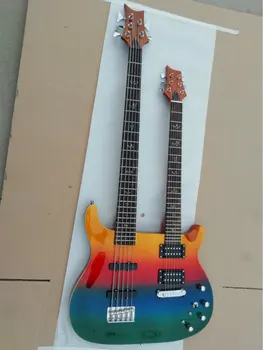 Aukščiausios kokybės FPDN-0014 įvairių spalvų kieto kūno raudonmedžio fretboard 5/6 stygos Dvigubas kaklo elektrinė gitara, Nemokamas pristatymas