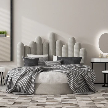 Europos mados turas audinio lova daugiafunkcinis paprasta modernus dvigubo mergina nuimamas ir plaunamas didelės apvalios lovos piršto lova