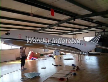 Individualų milžinišką pripučiamą lėktuvo balta pripučiami plokštumoje modelis reklamai ne helio blimp tipas