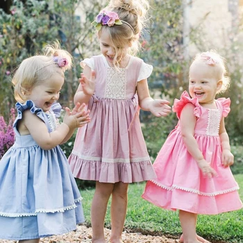 Lokys Lyderis Mergaičių Suknelės 2021 M. Vasaros Vaikų Drabužiai Princesė Dress Kūdikių Dress Saldainiukas Vaikų Drabužių Gėlių Suknelė 1-5T