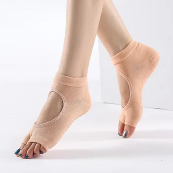 Naujas Moterų Anti Slip Jogos Kojinės Dviejų Kojų Sporto Medvilnės Pilates Kojinių, Vėdinimo Quick-Dry Baleto Professiona Šokių Kojinių, Šlepetes