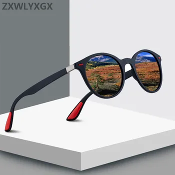 ZXWLYXGX DIZAINAS Klasikinis Retro Kniedės, Poliarizuota Akiniai nuo saulės Vyrams, Moterims TR90 Kojos Lengvesni Dizaino Ovalo formos Rėmas UV400 Gafas De Sol