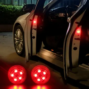 DSYCAR 1Pair Automobilio Duris Belaidžio Saugos LED Šviesos Įspėjimas, Durų Lemputė LED Strobe dėl Stabdžių galinis Susidūrimo Magnetinis jungiklis