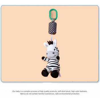 Animacinių filmų Mielas Juoda ir Balta Zebras vaikų Žaislų Perkelti Kūdikį Lova Pakabukas su Kabo Varpas Nuraminti, Žaislai