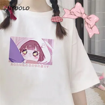 NYOOLO Japonija stiliaus Kamisama Meilės Momozono Nanami spausdinti trumpomis rankovėmis T-shirt moterims, drabužiai Vasara O-neck tee marškinėliai merginų topai